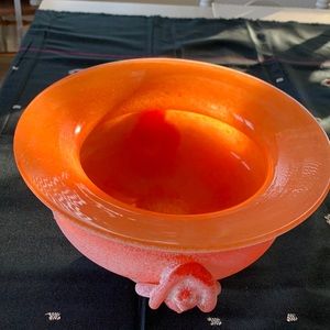 Original Murano Orange Glass Bowl